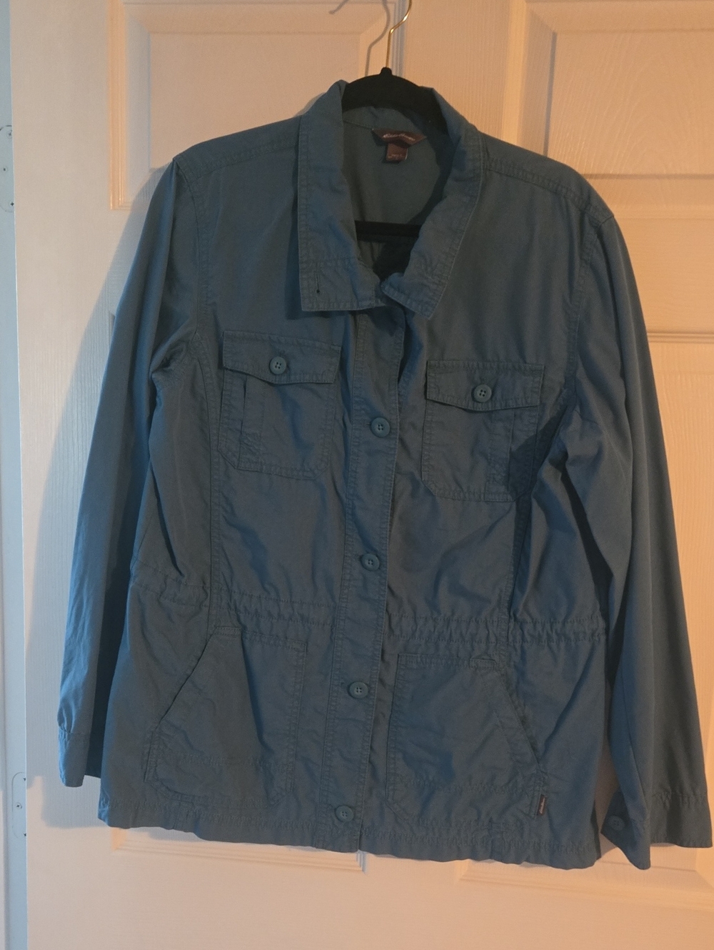 Eddie Bauer Military Style Windbreaker Large Vintage Periwinkle Jacket